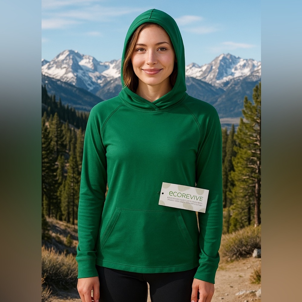 ecoREVIVE Ladies Performance /Tech Green Hoodie | NWT Size‎ S